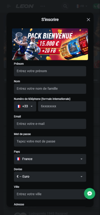 Connexion et login à Leon1 casino avec jeux en ligne
